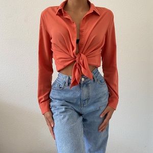 Orange button up shirt 🧡